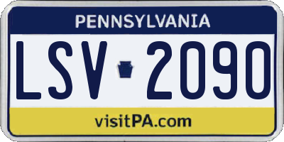 PA license plate LSV2090