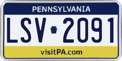 PA license plate LSV2091