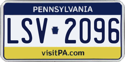 PA license plate LSV2096