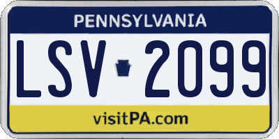 PA license plate LSV2099