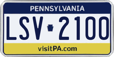 PA license plate LSV2100