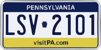 PA license plate LSV2101