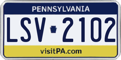PA license plate LSV2102