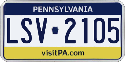 PA license plate LSV2105
