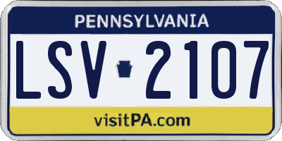 PA license plate LSV2107