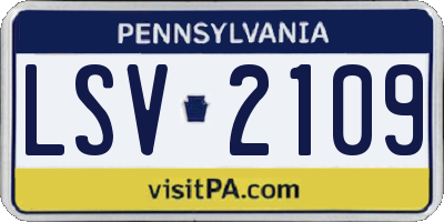 PA license plate LSV2109