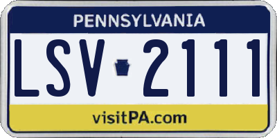PA license plate LSV2111