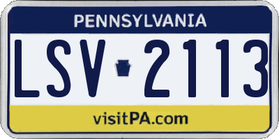 PA license plate LSV2113