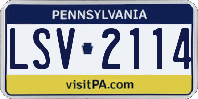 PA license plate LSV2114
