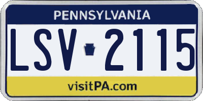 PA license plate LSV2115