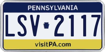PA license plate LSV2117