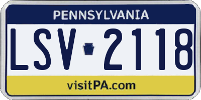 PA license plate LSV2118