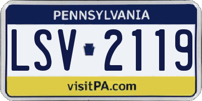 PA license plate LSV2119