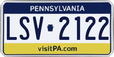 PA license plate LSV2122