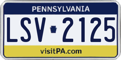 PA license plate LSV2125