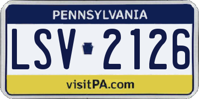 PA license plate LSV2126