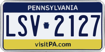 PA license plate LSV2127