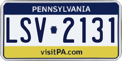 PA license plate LSV2131