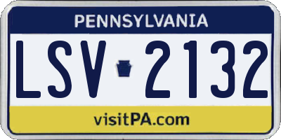 PA license plate LSV2132