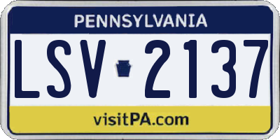 PA license plate LSV2137
