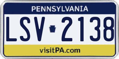 PA license plate LSV2138