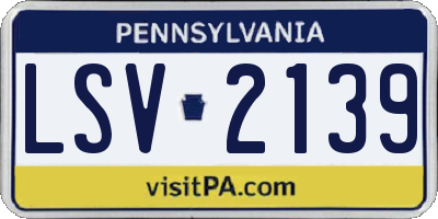PA license plate LSV2139