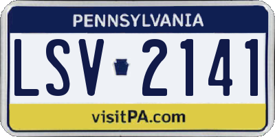 PA license plate LSV2141