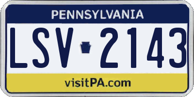 PA license plate LSV2143