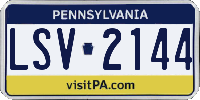 PA license plate LSV2144