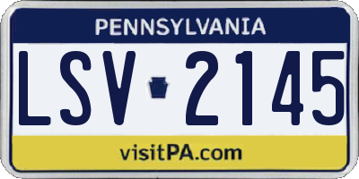 PA license plate LSV2145