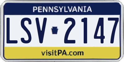 PA license plate LSV2147