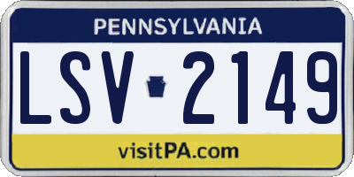 PA license plate LSV2149