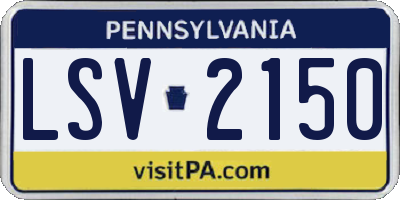 PA license plate LSV2150
