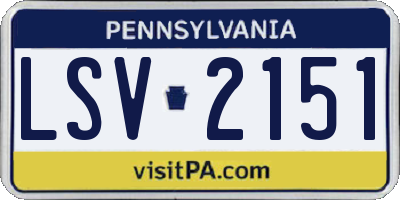 PA license plate LSV2151