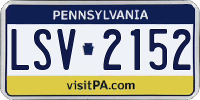 PA license plate LSV2152