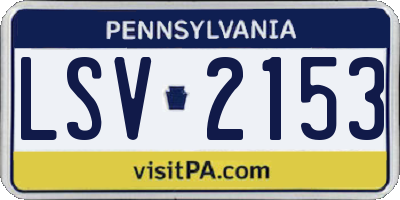 PA license plate LSV2153