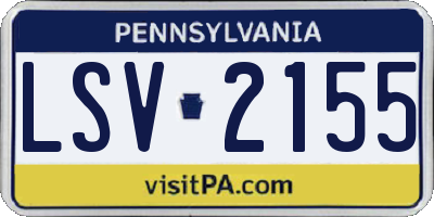 PA license plate LSV2155