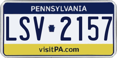PA license plate LSV2157