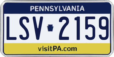 PA license plate LSV2159