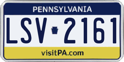 PA license plate LSV2161