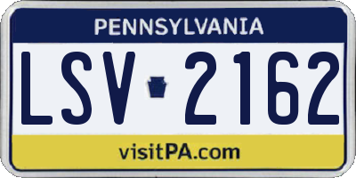 PA license plate LSV2162