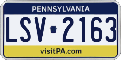 PA license plate LSV2163