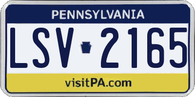 PA license plate LSV2165