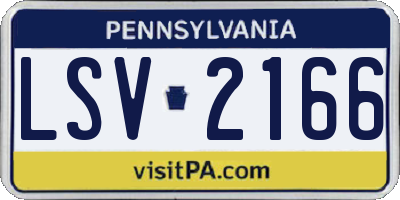 PA license plate LSV2166