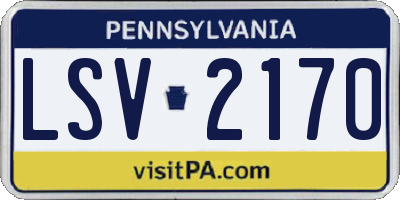 PA license plate LSV2170