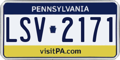PA license plate LSV2171