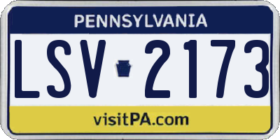 PA license plate LSV2173