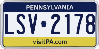 PA license plate LSV2178