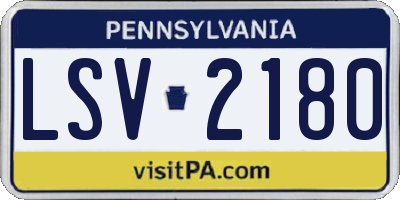 PA license plate LSV2180