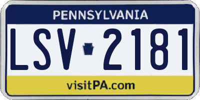 PA license plate LSV2181